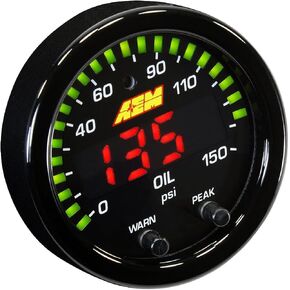 AEM 30-0307 X-Series Oil Pressure Gauge, Black