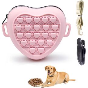 Silicone Dog Treat Pouch,Pet Training Bag with Adjustable Strap and Waist Clip for Dog and Cat, Durable, Washable, Reusable, for Training and Traveling (Blue) in Saudi Arabia
