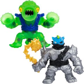 Heroes of Goo Jit Zu Cursed Goo Sea Versus Pack | Exclusive 2 Figure Pack | Exclusive Pantaro with Color Change Face & Exclusive Squidor with Suction Attack