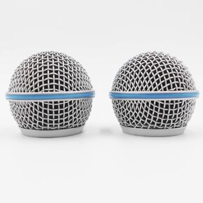 2-Pack Replacement Blue Steel Mesh Microphone Grill Head for Shure Beta58 Beta58A SM58 SM58LC SM58S SA-M30 SV100 UT2 PGX24 SLX4 Microphone