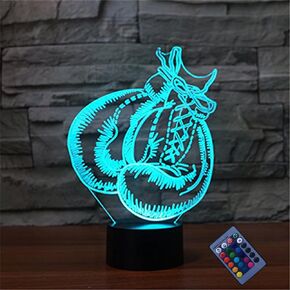 3D Boxing Gloves Night Light 16 Colors Changing USB Powered Remote Control Touch Switch Decor Lamp Optical Illusion Lamp LED Table Desk Lamp Children Kids Christmas Brithday Gift