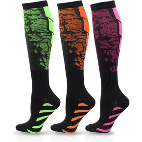3 Pairs Compression Socks for Women and Men 20-30mmHg-Circulation Support Socks