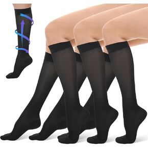 Shellwei 3 Pairs Sheer Compression Socks 20-30 Mmhg Sheer Compression Stockings Graduated Compression Socks for Women in Saudi Arabia