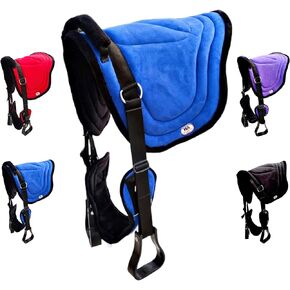 Majestic Ally Padded Suede Leather Bareback Pad Horse Riding Pad with Non Slip Breathable Girth & Stirrups