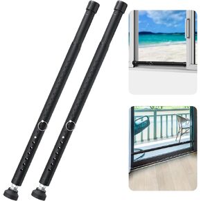 Sliding Door Security Bar, 16 to 51 Inch Adjustable Sliding Patio Door Glass Door Window Security Bars, Black Portable Slide Door Window Locks for Home Apartment Security