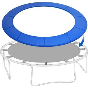 Lenwen Trampoline Spring Cover 0.6'' Thick Universal Water Resistant Trampoline Replacement Pad Comfortable Safety Trampoline Padding Replacement, No Hole for Pole