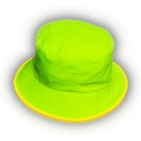 LED Neon Bucket Hat for Men and Women - Light Up Rave Hat - Rechargeable Futuristic Neon Rave Gear & Festival Outfit