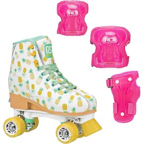 Candi GRL Lucy Watermelon Adjustable Girls Roller Skates with Protective Gear, Adjustable Sizing, Tri-Pack Protective Gear Included