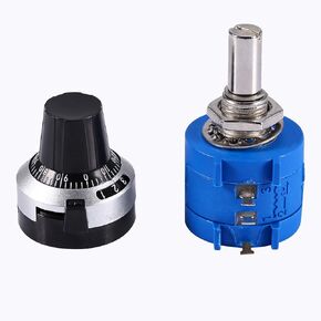 10K Potentiometer, 10 Turn Rotary Taper Potentiometer 2W Wire Wound Multi Turn Adjustable Precision Potentiometer Resistor Counting Dial Rotary Knob