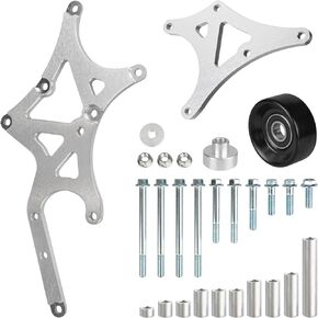 for LS Alternator & Power Steering Pump Bracket 1999-2014 Compatible with Chevy Silverado GMC Sierra Yukon Tahoe Express Suburban Truck SUV Driver Side Relocation Kit Swap Conversion