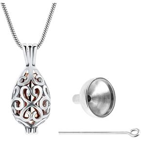 رماد تذكار جرة قلادة مع مجموعة قمع جوفاء القلب الحرق جرة قلادة قلادة للرجال النساء أمي أبي in Kuwait