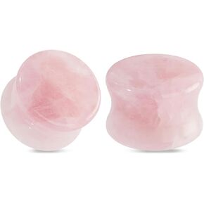 1Pair/6Pairs Stone Ear Plugs Stretcher Flexible Expanders Ear Gauges Double Flared Flesh Mix Set for Men Women 2g-5/8'' Black White Piercing Jewelry