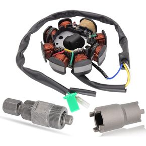 Ignition Stator Magneto AC 8 Pole 5 Wire Coil Scooter For GY6 50CC 60CC 80CC 139QMB 147QMD 152QMI 157QMJ ATV Sunl Roketa Dune Buggy Go Kart TAOTAO Paliden