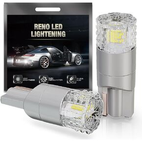 RENO 194 LED Bulb, T10 LED 6000K White 168 2825 W5W T10 Wedge 14-SMD Interior Car Bulbs Replacement for Dome Map Door Courtesy Trunk Parking License Plate Lights（10 PCS）