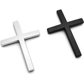 1 PCS Metal Jesus Christian Cross Emblem Sticker Badge Decal for Auto Car Trunk Tailgate Side Fenders Decoration (Black)