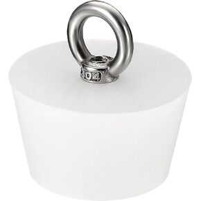 MECCANIXITY Silicone Rubber Tapered Plug 14mm to 19mm Solid Bathtub Bungs Stopper with Ring for Test Tubes, Water Pipe, Drainage Hole, White
