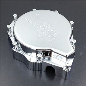 XKMT-Chromed Engine Stator Cover Compatible With Suzuki Hayabusa Gsxr1300 1998-2012 Black Left Side [B00YWCAJFS]