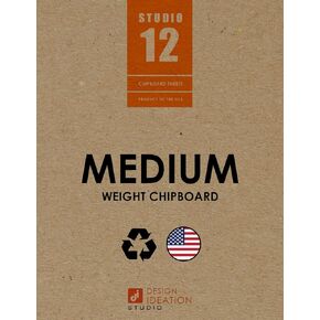 Studio 12 Chipboard Sheets. Medium Weight. Natural Kraft Brown. Great for Model Building, Scrap Booking, Creative Projects and Protecting Valuable Photos and documents. (25 Sheets) (9" x 12")