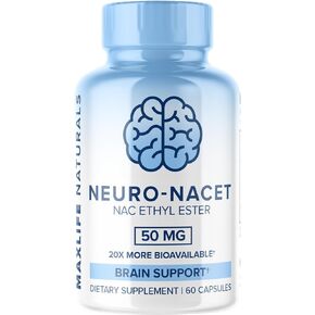 Neuro NACET - N-Acetyl Cysteine Ethyl Ester - 20x More Bioavailable Than NAC 1000mg - 10x Higher Glutathione Boost Over Liposomal Glutathione - NAC Ethyl Ester with Glycine, Selenium, Brain Support