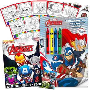 Marvel Avengers Coloring and Painting Packs for Kids Toddlers Bundle ~ Avengers Coloring Book and Painting Posters with Avengers Stickers (Avengers Party Supplies)