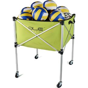 Ball Cart,Volleyball Ball Cart with Wheels 26 Balls Portable Ball Cart,Ball Storage,Collapsible Sports Ball Equipment Cart for Volleyball, Rugby,Soccer【 Indoor Outdoor】