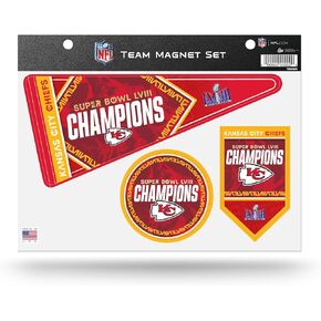Rico Industries NFL Football Kansas City Chiefs Back to Back Champs Team Magnet Set 8.5" x 11" - Home Décor - Regrigerator, Office, Kitchen