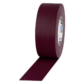 ProTapes Pro Gaff Premium Matte Cloth Gaffer's Tape With Rubber Adhesive, 11 mils Thick, 55 yds Length, 2" Width, Burgundy (Pack of 1)