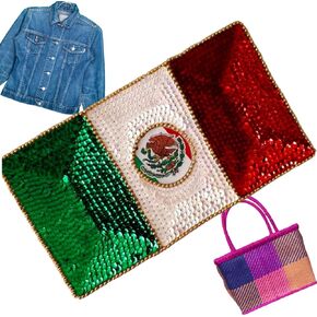 رقعة علم المكسيك، زخرفة الترتر بالعلم المكسيكي، بانديرا المكسيك، زينة العلم المكسيكي، رقعة العلم الخياطة، رقعة سترة الدنيم المكسيكية in Kuwait