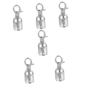 Uonlytech 6pcs Rope End Stop Handrails Cord Locks Post Queue Rope Ends Crowd Control Barriers Snap Rope Fittings Hooks Stanchion Rope Hooks Crowd Control Rope Ends Bell Plug Stainless Steel