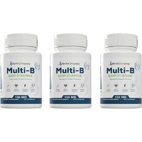 تركيبة دعم الاعتلال العصبي من Benfotiamine Multi-B للدعم الغذائي للاعتلال العصبي - 360 كبسولة - عبوة من 3 زجاجات