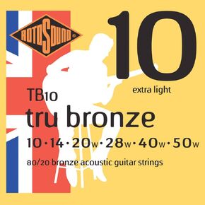 Rotosound TB10 Tru Bronze Acoustic Guitar Strings (10-50)