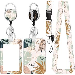 ID Badge Holder with Lanyard, Retractable Badge Reel with Swivel Belt Clip, Detachable Lanyard Name Card Tag Vertical ID Protector Badge Reel for Nurse Doctor Office Employees (Mermaid)