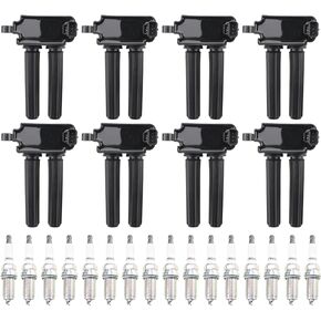 UF504 Ignition Coil Spark Plug for Chrysler Aspen 300 Dodge Charger Durango Magnum Ram Jeep Commander Grand Cherokee 5.7L V8 2006 2007 2008 2009 2010# C1526 5C1569