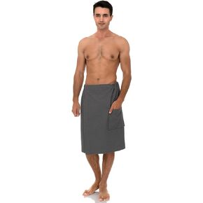 TowelSelections Mens Waffle Shower Wrap Spa Bath Wrap Gym Cover-up Medium/Large Quiet Shade