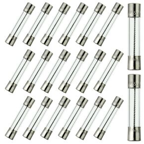BOJACK T15AL250V 6x30 mm 15A 250V Slow Blow Fuses 15 amp 250 Volt 0.24 x 1.18 Inch Glass Tube Time-delay Fuses(Pack of 20 Pcs)