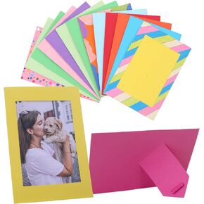 Meonua 4 x 6 Paper Picture Frames,Cardboard Photo Frame with Easel,Standing Paper Frames Bulk for DIY,Crafting,Classroom,Wedding,Graduation(50Count,White)