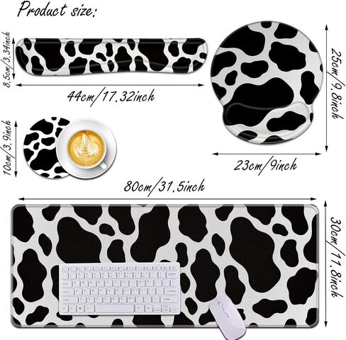 Keyboard Wrist Rest and Mouse Pad Wrist Support Set,Ergonomic Memory Foam Wrist Pad & Non Slip Base for Home Office Working Studying Easy Typing,Pain Relief,White Gold Marble in Saudi Arabia