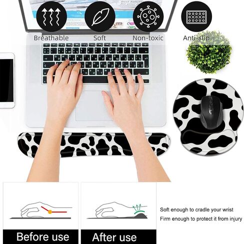 Keyboard Wrist Rest and Mouse Pad Wrist Support Set,Ergonomic Memory Foam Wrist Pad & Non Slip Base for Home Office Working Studying Easy Typing,Pain Relief,White Gold Marble in Saudi Arabia