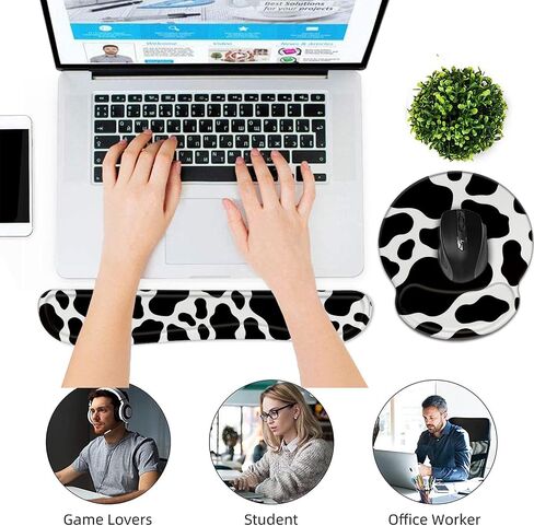 Keyboard Wrist Rest and Mouse Pad Wrist Support Set,Ergonomic Memory Foam Wrist Pad & Non Slip Base for Home Office Working Studying Easy Typing,Pain Relief,White Gold Marble in Saudi Arabia