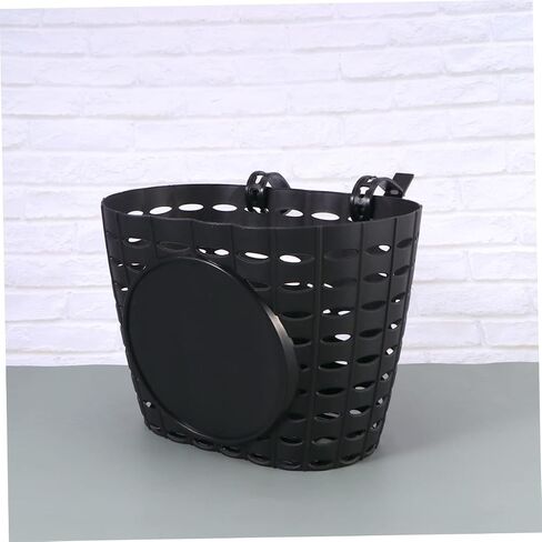 1pc Wicker Bike Basket Ladies Bike Handlebar Basket Kids Bikes Black Basket Baskets for Girls Cruiser Front Bike Crate Kids Scooter Adult Bike Rear Boys Storage Accessories Toddler in Saudi Arabia