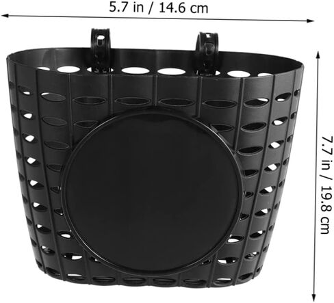 1pc Wicker Bike Basket Ladies Bike Handlebar Basket Kids Bikes Black Basket Baskets for Girls Cruiser Front Bike Crate Kids Scooter Adult Bike Rear Boys Storage Accessories Toddler in Saudi Arabia