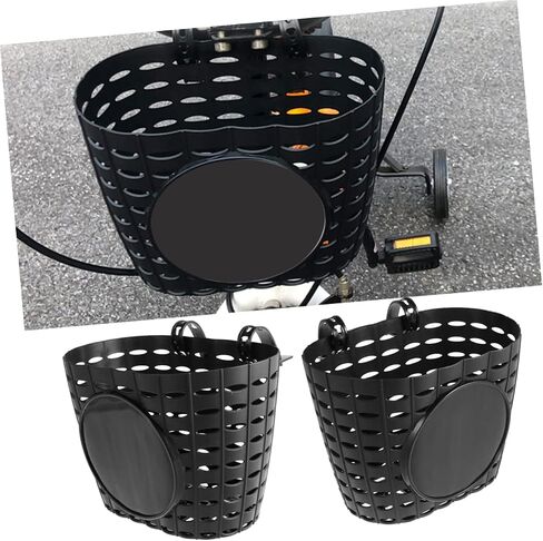 1pc Wicker Bike Basket Ladies Bike Handlebar Basket Kids Bikes Black Basket Baskets for Girls Cruiser Front Bike Crate Kids Scooter Adult Bike Rear Boys Storage Accessories Toddler in Saudi Arabia