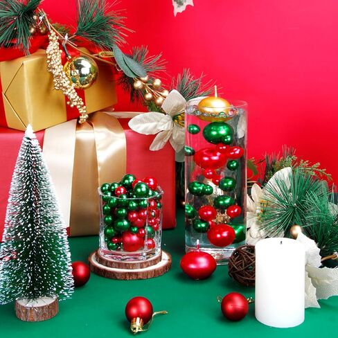 BYMORE 10000+ مجموعة حشو المزهرية العائمة DIY، حشو مزهرية عيد الميلاد، بما في ذلك 10000 قطعة من خرز جل الماء، 120 قطعة من اللؤلؤ الأحمر والأبيض لديكورات حفلات عيد الميلاد in Kuwait