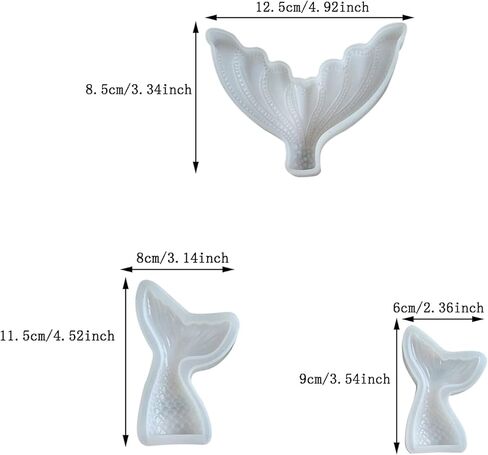 3 قطع قالب سيليكون ذيل حورية البحر، قوالب فوندان ثلاثية الأبعاد، قالب صب راتنجات الإيبوكسي الكريستالي، قالب صابون على شكل سمكة، أداة خبز لتزيين الكيك، صناعة السكر والشوكولاتة in Kuwait