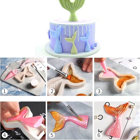 3 قطع قالب سيليكون ذيل حورية البحر، قوالب فوندان ثلاثية الأبعاد، قالب صب راتنجات الإيبوكسي الكريستالي، قالب صابون على شكل سمكة، أداة خبز لتزيين الكيك، صناعة السكر والشوكولاتة in Kuwait