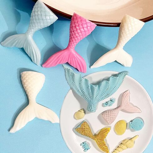 3 قطع قالب سيليكون ذيل حورية البحر، قوالب فوندان ثلاثية الأبعاد، قالب صب راتنجات الإيبوكسي الكريستالي، قالب صابون على شكل سمكة، أداة خبز لتزيين الكيك، صناعة السكر والشوكولاتة in Kuwait
