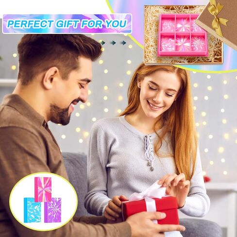 Holographic Silicone Soap Molds Holographic Silicone Mold Soap Molds for Soap Making 6 Cavities Rectangle Silicone Soap Mold Handmade Soap Making Kit for Homemade Craft Soap Mold (Pink) in Saudi Arabia