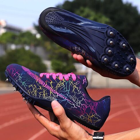 Track Spikes Shoes Athletic Sprint Men's Jumping Racing Training Sneakers Professional Field Distance Running Track & Field Shoes for Youth Breathable Lightweight in Saudi Arabia