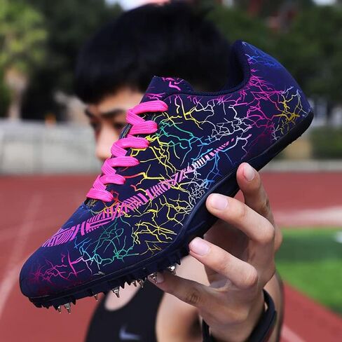 Track Spikes Shoes Athletic Sprint Men's Jumping Racing Training Sneakers Professional Field Distance Running Track & Field Shoes for Youth Breathable Lightweight in Saudi Arabia