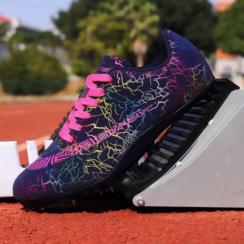 Track Spikes Shoes Athletic Sprint Men's Jumping Racing Training Sneakers Professional Field Distance Running Track & Field Shoes for Youth Breathable Lightweight in Saudi Arabia